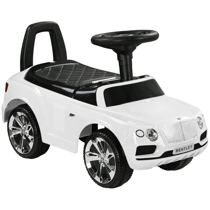 Porteur trotteur enfants voiture licence Bentley Bentayga 18-36 mois coffre - klaxon - 67 x 29 x 39 cm blanc