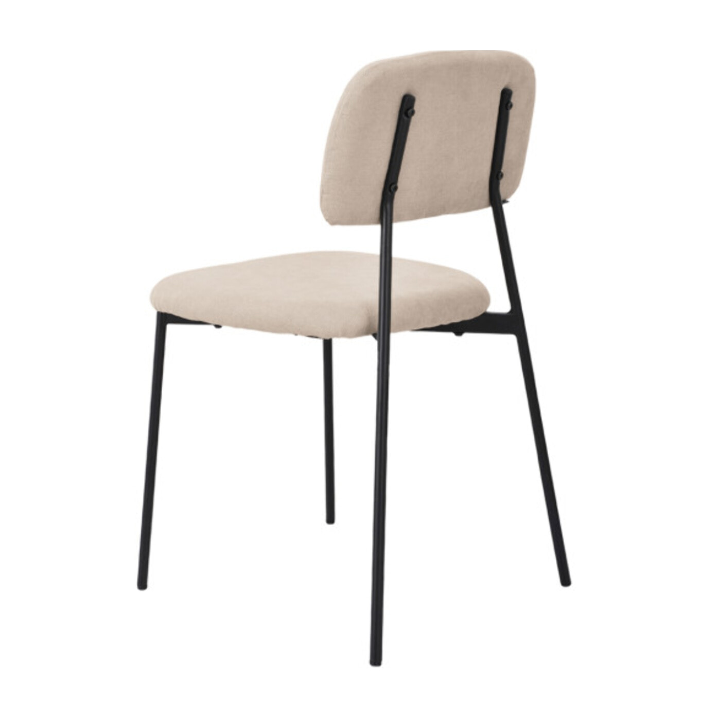 Chaise de repas en tissu doux avec 4 pieds en métal noir - MIRA
