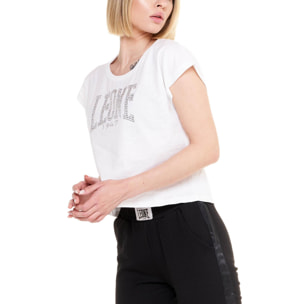 Camiseta corta de manga corta de lujo para mujer