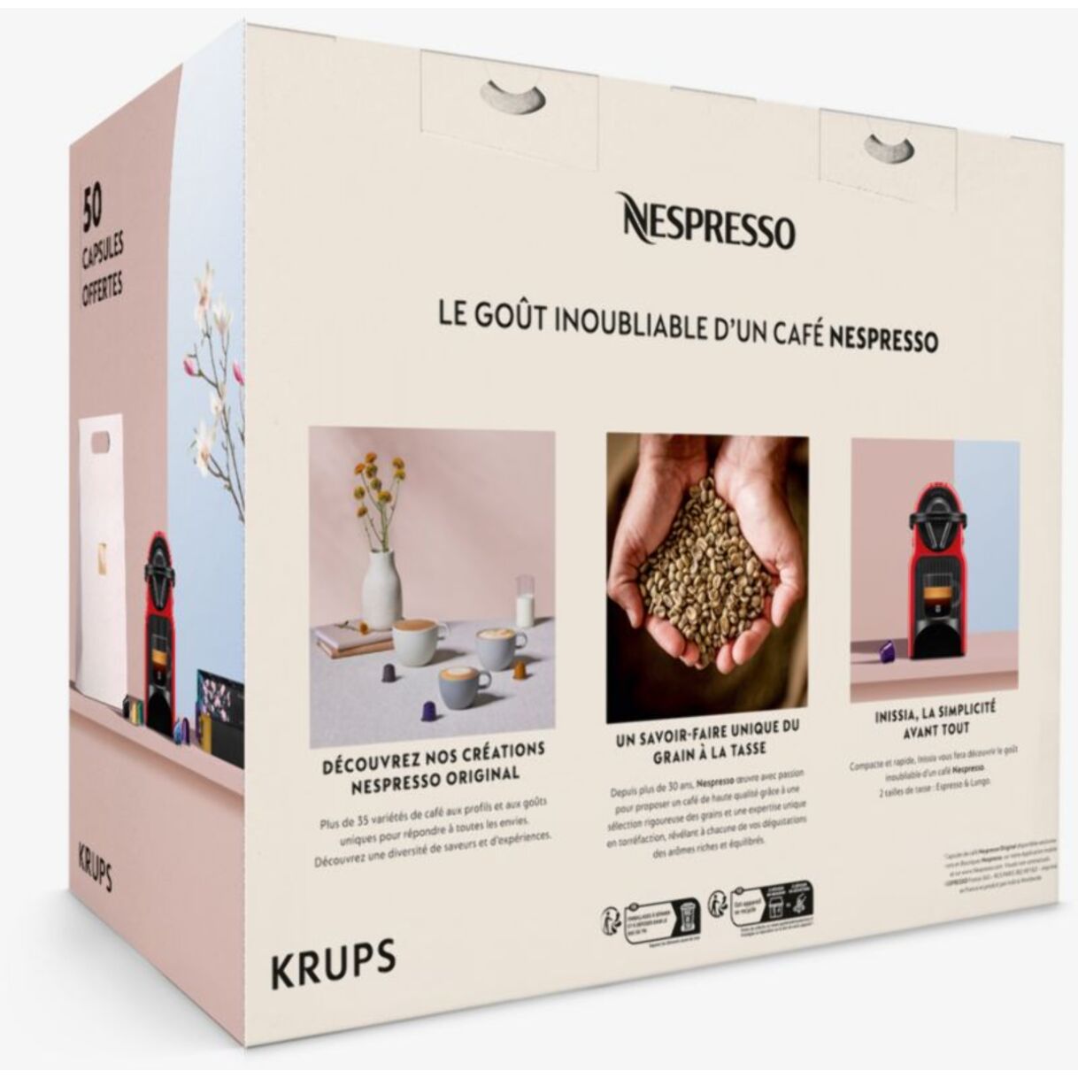 Nespresso KRUPS BUNDLE INISSIA + 50 CAPSULES