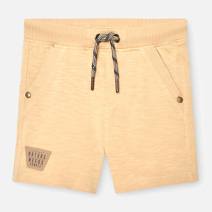 Bermudas para niÃ±o en algodÃ³n liso, color beige, Camiseta