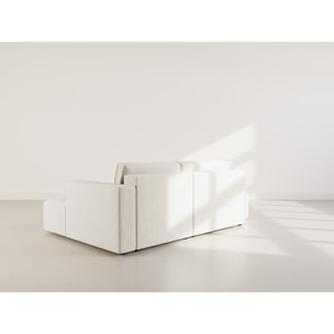 Topaze - canapé d'angle droit 4 places convertible avec coffre en velours côtelé - Beige