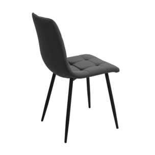 Chaise en velours avec piétement métal noir - 3 coloris - PAOLA 2