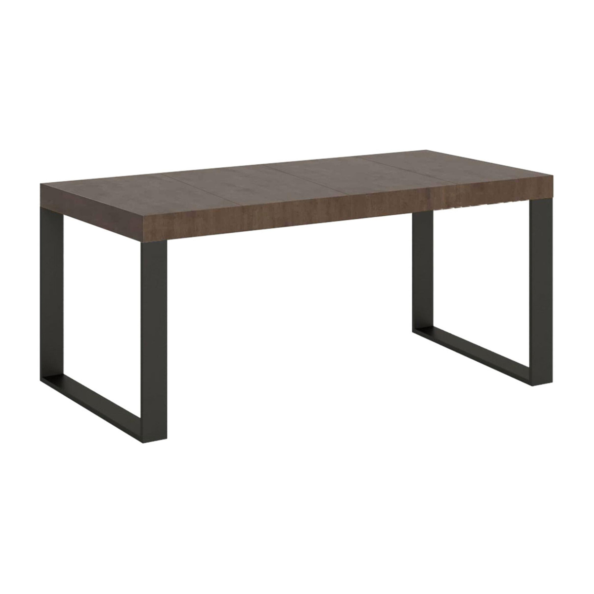 Mesa extensible 90x90/246 cm Tecno Premium Nogal estructura Antracita