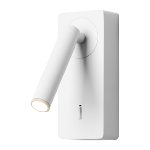 Forlight Colo - Luz de Lectura para Dormitorio LED Luz Cálida 3000K con Interruptor. Aplique de Pared Cabecero de Cama Blanco