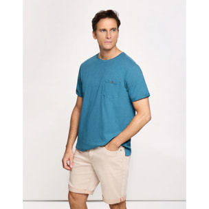 Camiseta Manga Corta Turquesa - Button