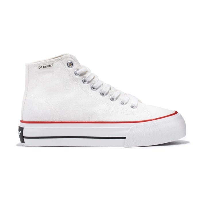 Zapatillas Altas Mujer One Way White Basic Lines en Blanco D.Franklin