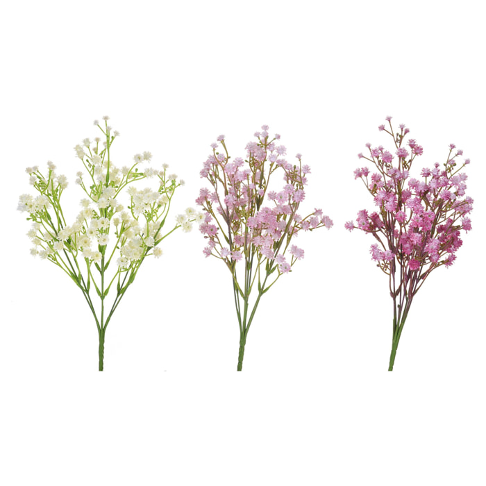 Cespuglio Di Mini Gypsophila. Altezza 34 Cm - Pezzi 6 - 16X34X16cm - Colore: Multicolore - Bianchi Dino - Fiori Artificiali