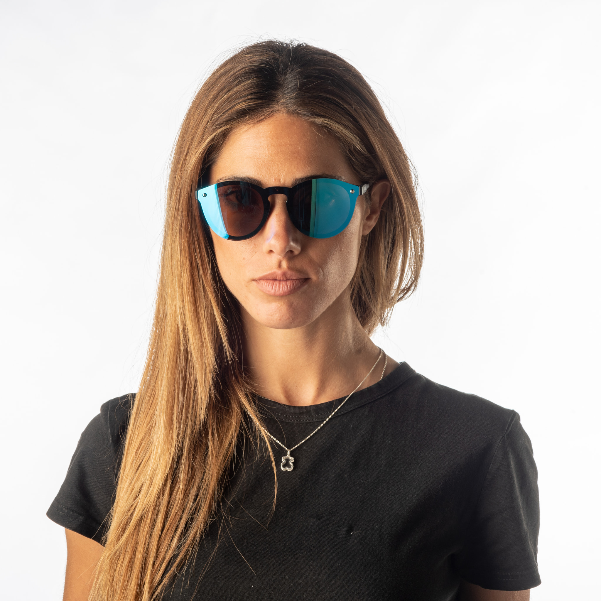 Gafas de sol PALO ALTO RIGA - Negro mate / Plana revo azul cielo