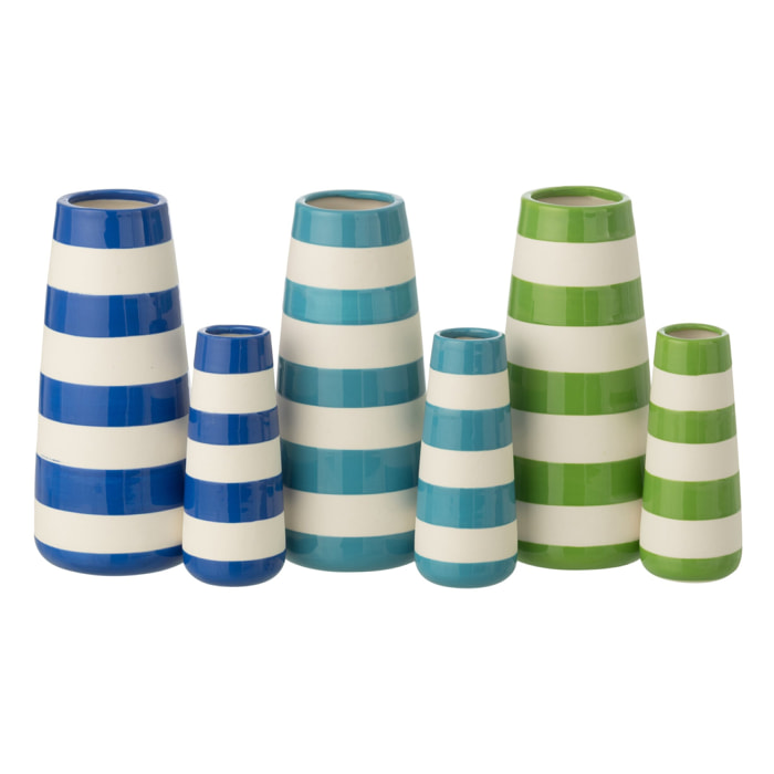 J-Line Vase Ligné - porcelaine - vert/bleu - large - 3 pièces