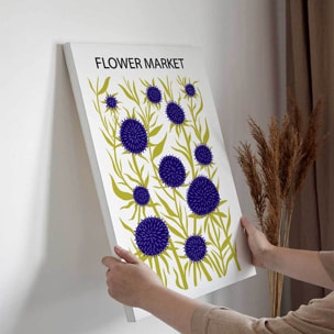 Tableau fleurs violettes et feuillage vert moderne Toile imprimée