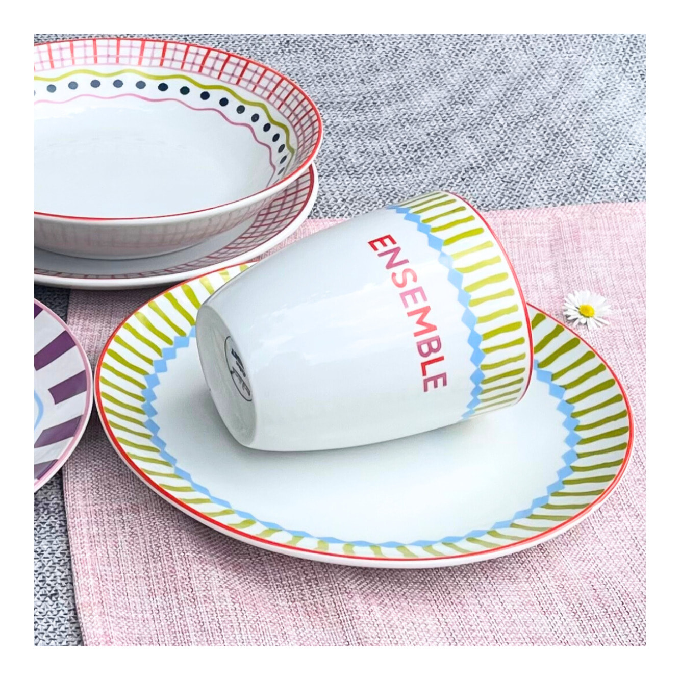 Lot de 6 grandes assiettes, RELAX SUNSET