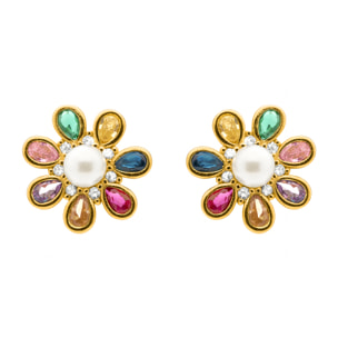 Pendientes Bosul acabado oro amarillo 18k