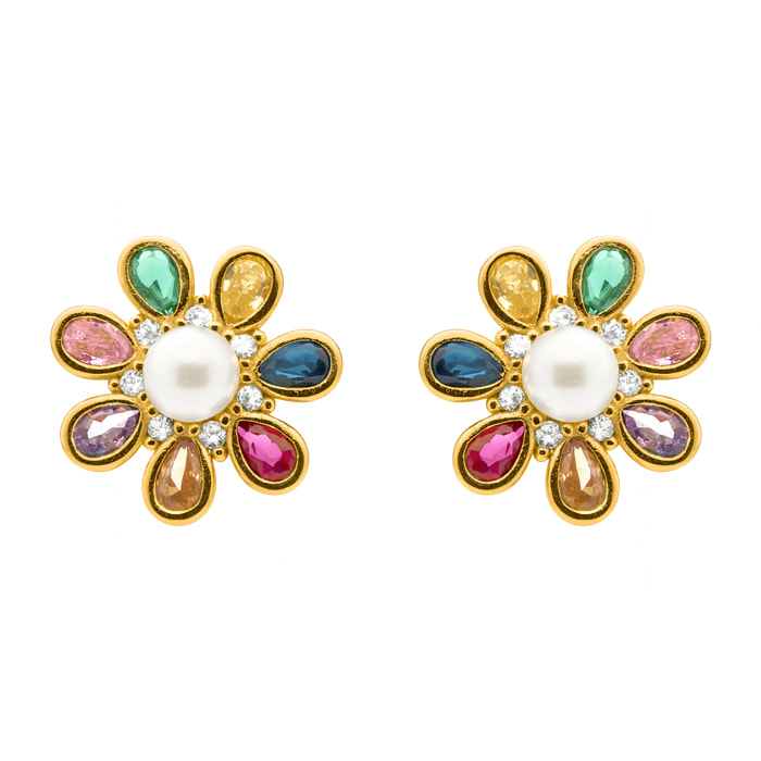 Pendientes Bosul acabado oro amarillo 18k
