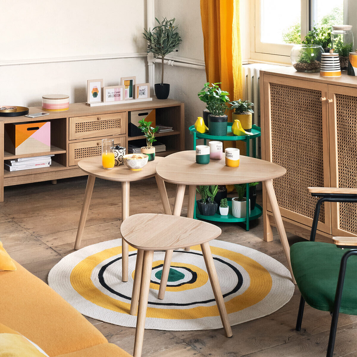 Tables gigognes "Mileo" - bois naturel