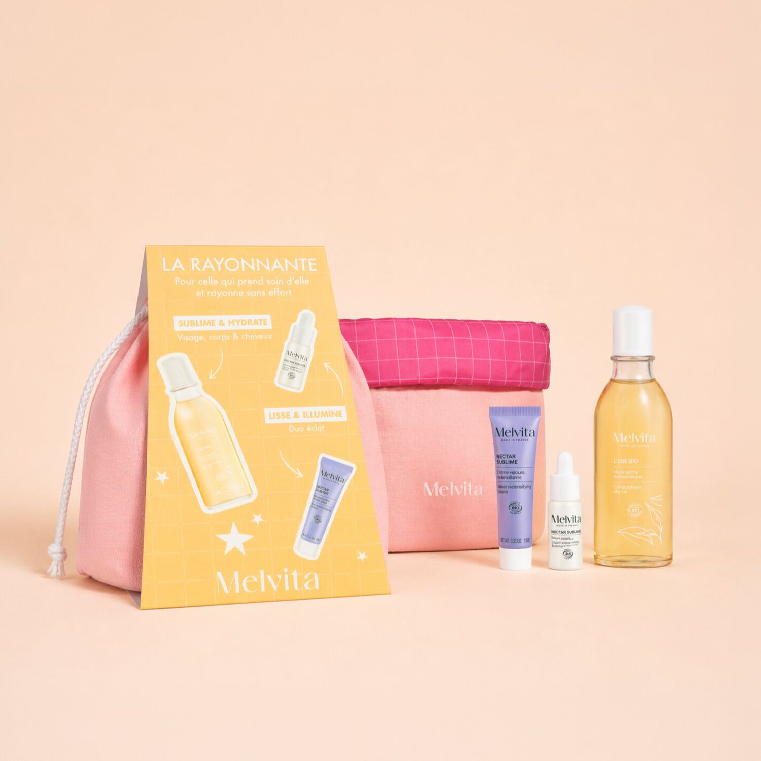 La Rayonnante - Coffret Huile Sèche Or Bio 50ml + 2 Produits