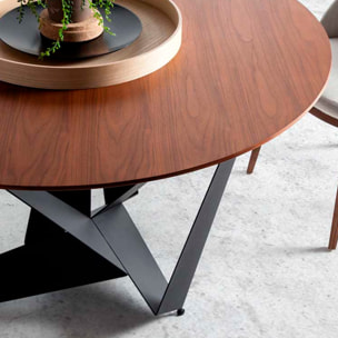 Mesa fija circular – Nogal y negro