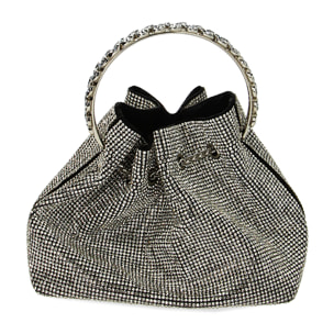 Mini bag argento in laminato