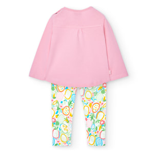 Conjunto de bebÃ© niÃ±a, algodÃ³n estampado, mangas largas