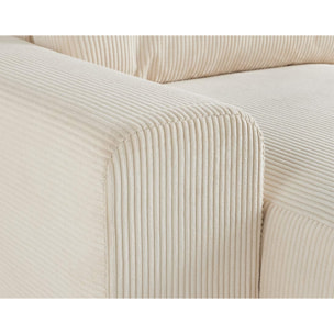 Garance - canapé modulable d'angle droit - 8 places - en velours côtelé - Beige