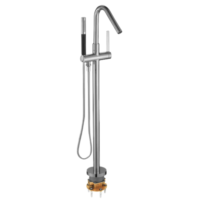 Mitigeur baignoire à encastrer au sol Grands Boulevards chrome + corps encastré