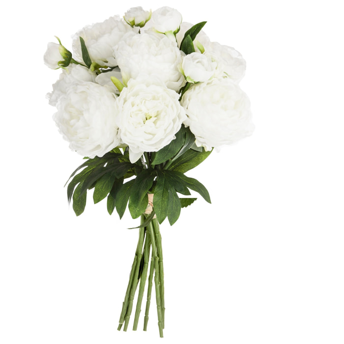 Ramo de 13 peonías blancas h50
