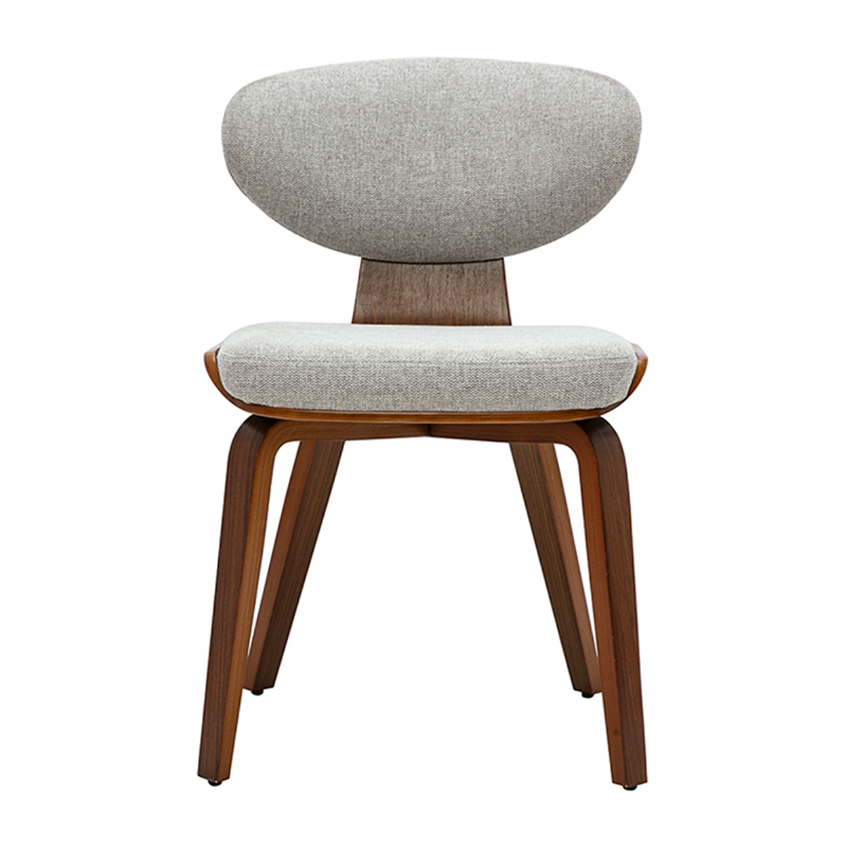 Chaises en tissu effet velours texturé gris et bois foncé (lot de 2) YELLE
