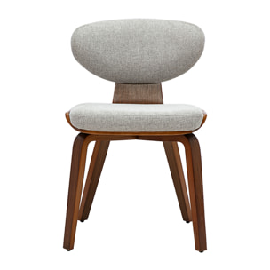 Chaises en tissu effet velours texturé gris et bois foncé (lot de 2) YELLE