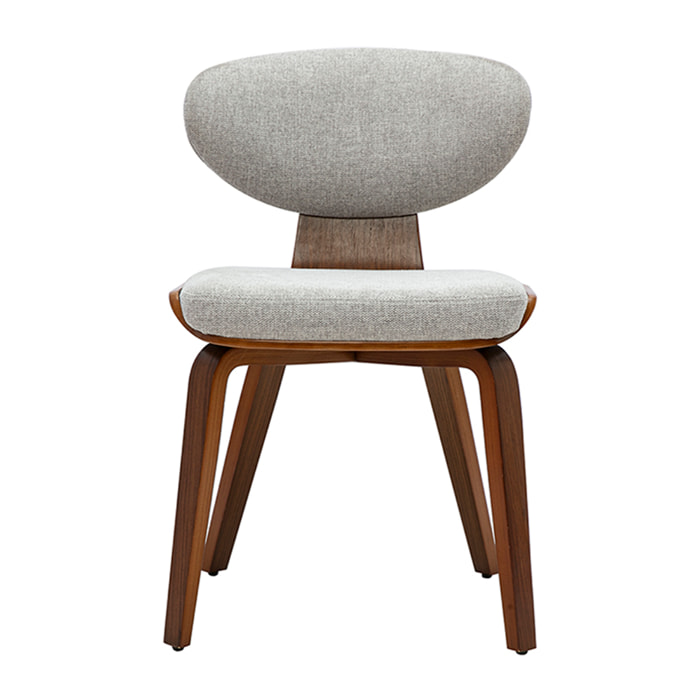 Chaises en tissu effet velours texturé gris et bois foncé (lot de 2) YELLE
