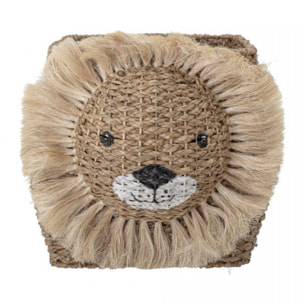 Harrison - Panier forme lion en fibre naturelle : Couleur - Naturel.