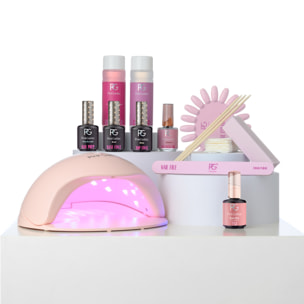 Kit de manucure avec lampe UV LED rose