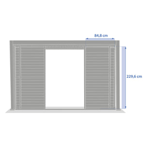 Persienne coulissante pour pergola bioclimatique "Evora" - 1/3 coté - 3,4 x 2,3m Blanc