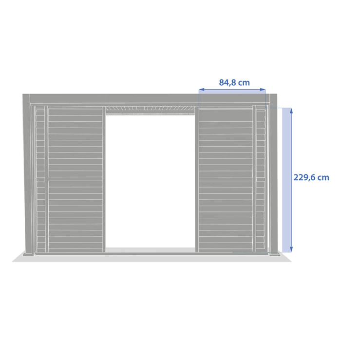 Persienne coulissante pour pergola bioclimatique "Evora" - 1/3 coté - 3,4 x 2,3m Blanc