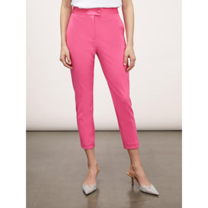 Motivi - Pantaloni New York con inserti in raso - Fucsia