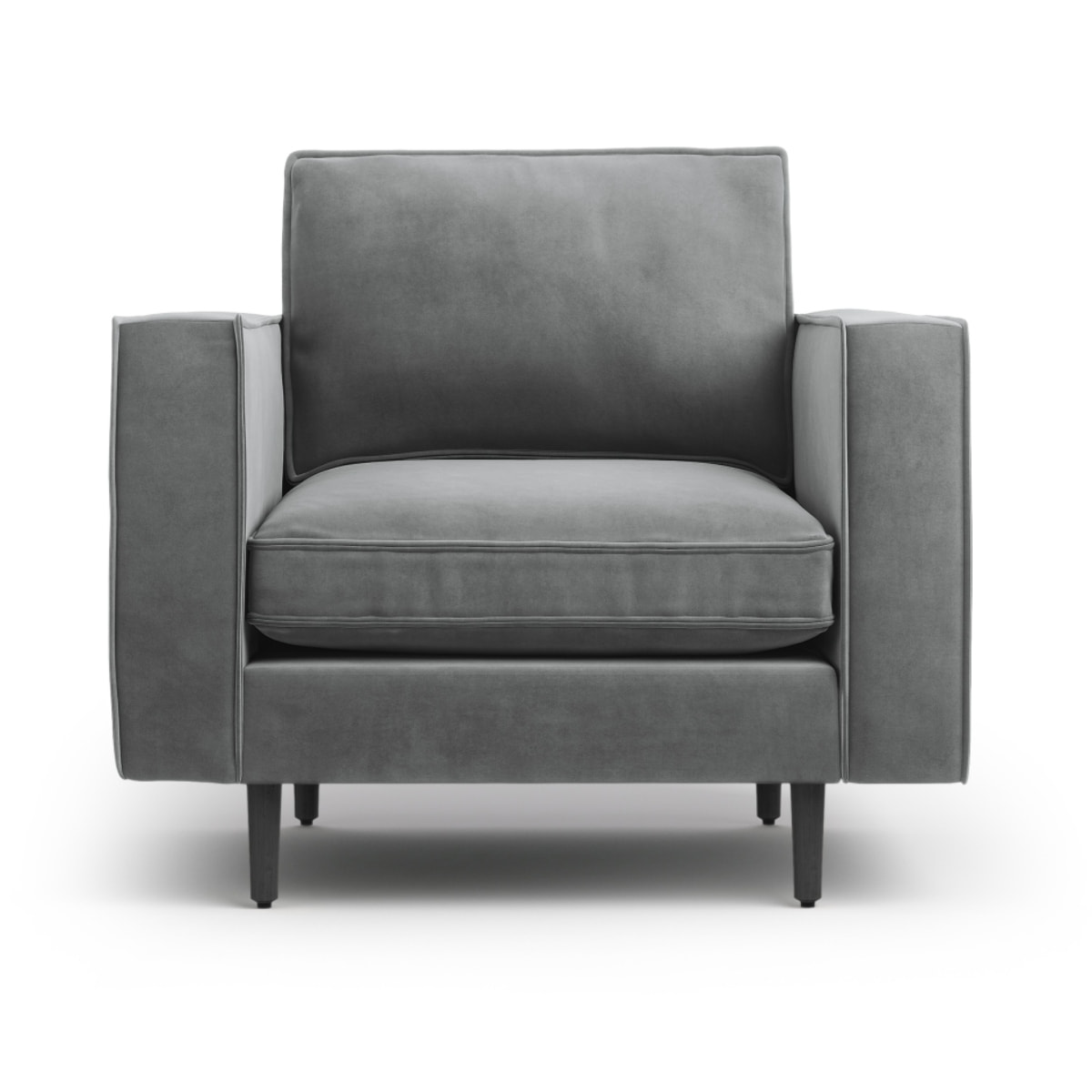 Fauteuil "Alexis" en velours gris clair