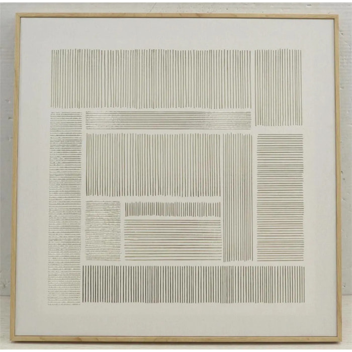 Toile imprimée encadrée Idrissa beige 58x58cm