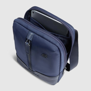 Piquadro Borsello porta iPad®mini in tessuto riciclato e pelle con protezione RFID