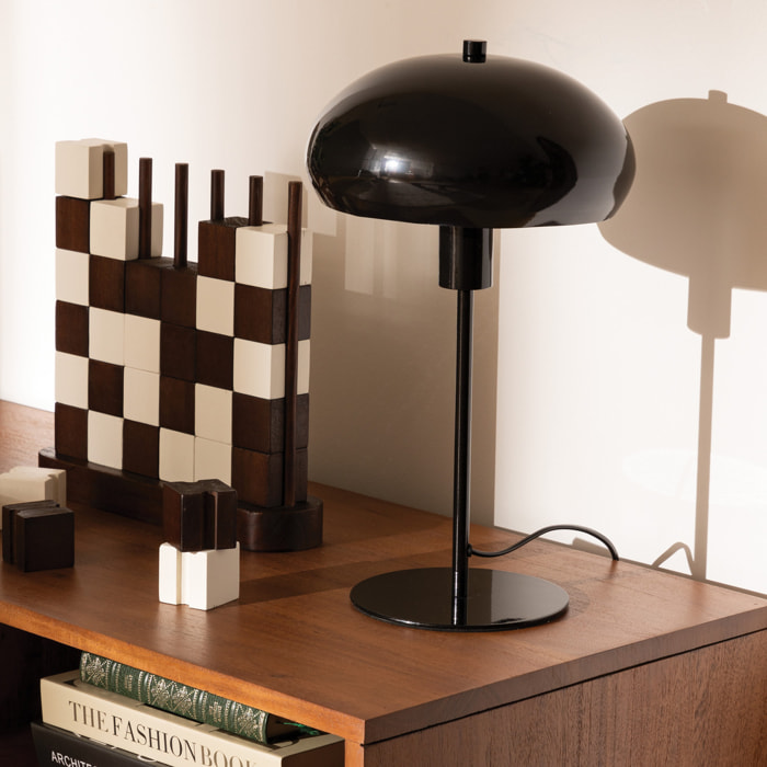 Lampe champignon à poser "Savio" noir H38cm