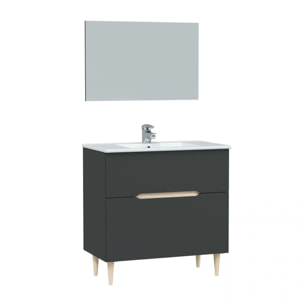Mueble de baño Lotto 80 Antracita - Roble