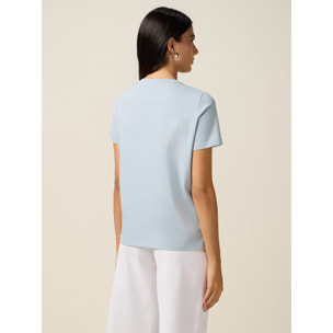 Oltre - Camiseta con bordado de joya - Light - blue