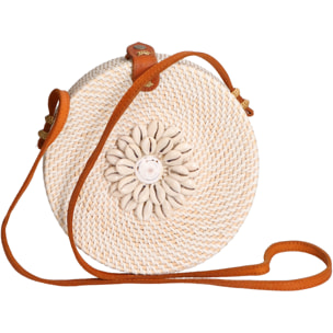 Borsa a tracolla da Donna Jessica in Paglia Intrecciata a mano Prodotto Vegano 20x20x10 cm