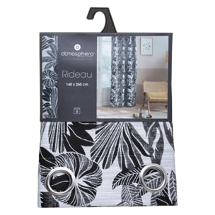Rideau "Bejuco" motifs jacquard noir 140x260cm