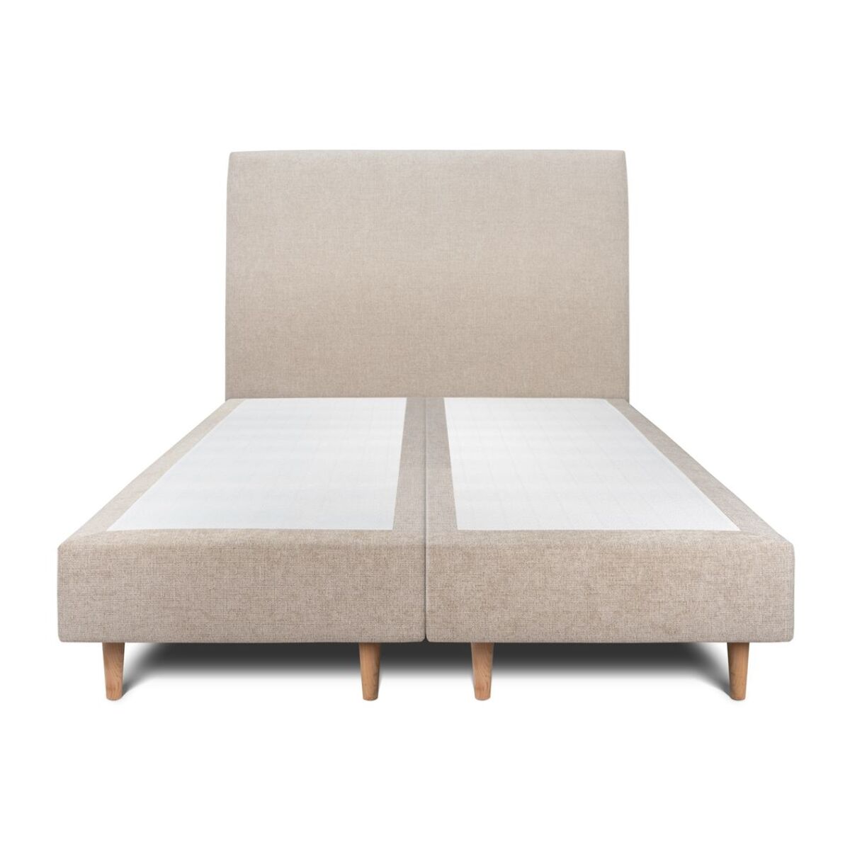 Lit avec tête de lit tapissée tissu et sommier tapissier Ep20