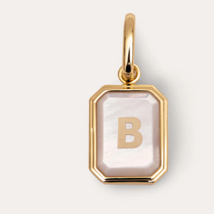 Charm Personalized Letter Mother of Pearl Placcato Oro