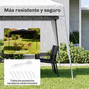 Outsunny Carpa Plegable 2,4x2,4 m, Pop-up, Cenador Pabellón de Jardín, Altura Ajustable con Bolsa de Transporte, Anti-UV, Impermeable, Gazebo para Camping, Fiestas, Exterior, Blanco
