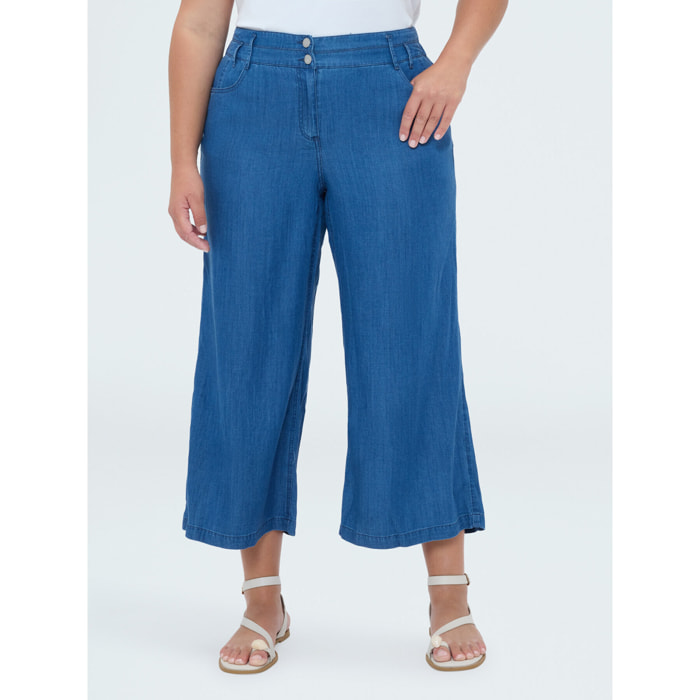 Fiorella Rubino - Jeans cropped in Tencel - Blu