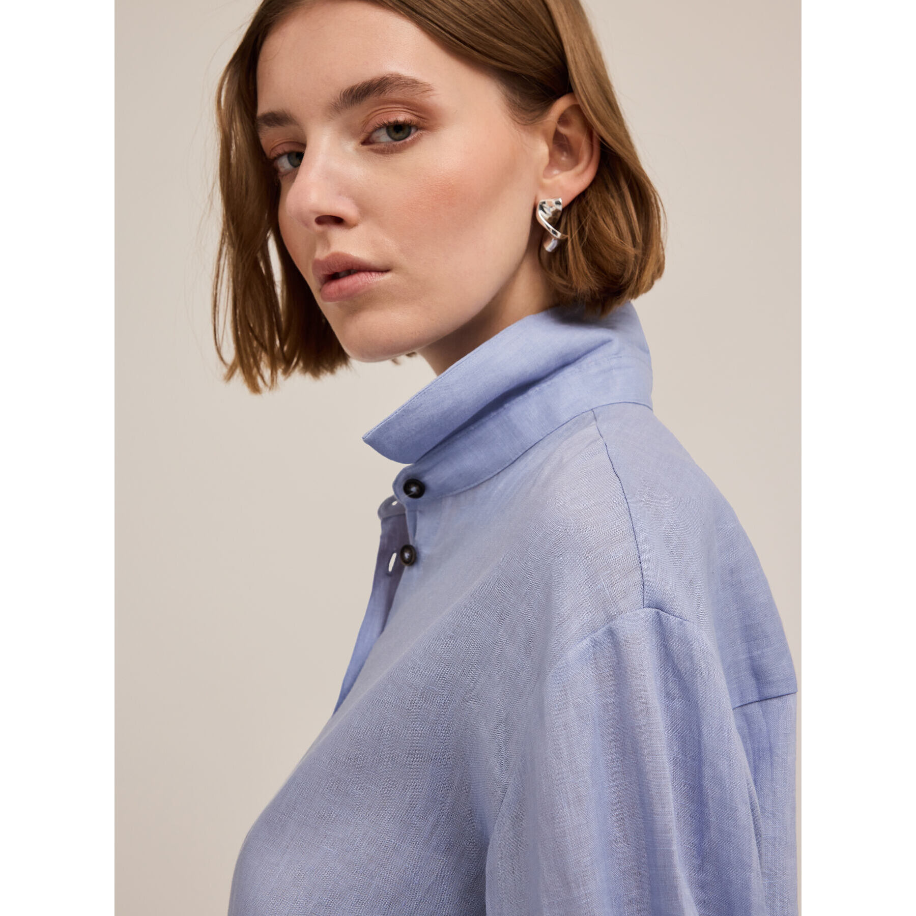 Motivi - Camisa de lino - Light - blue