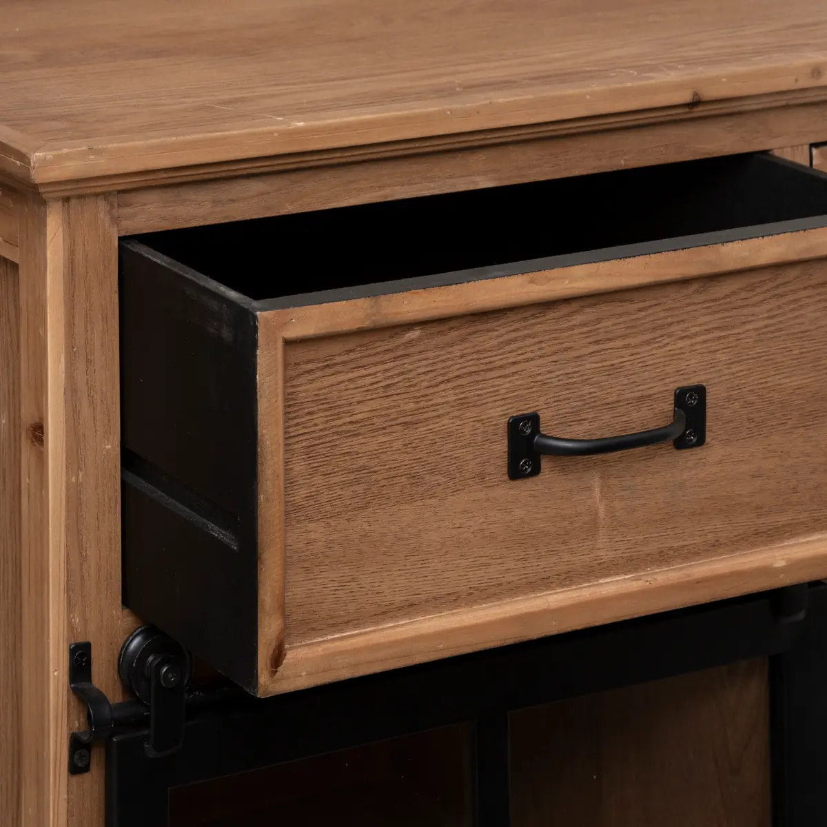 Buffet 1 porte "Danik" bois naturel 94x95cm