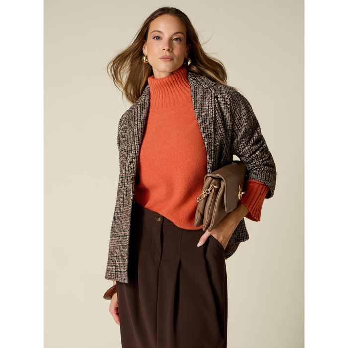 Oltre - Cappotto corto misto lana - Marrone