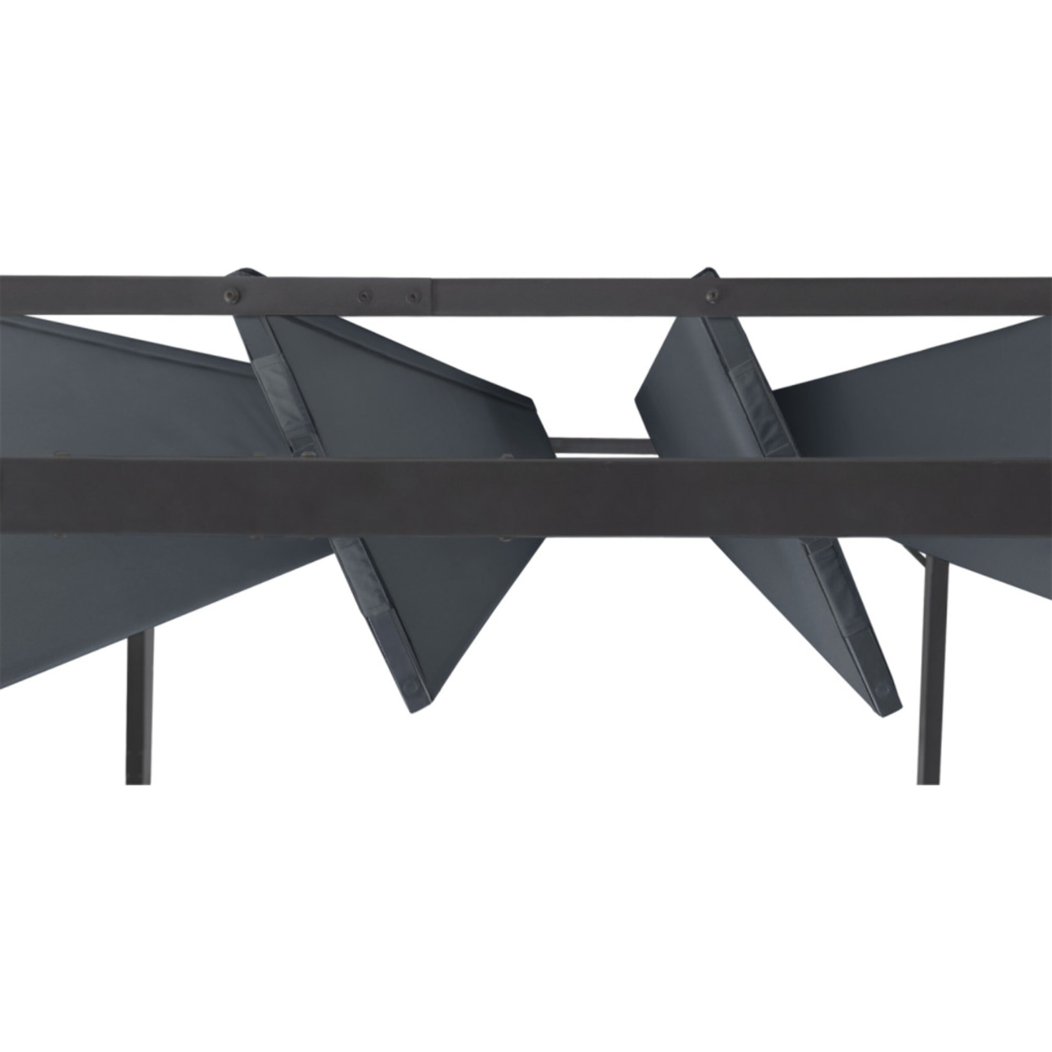 Pergola Venice 3x4m toit lames orientables + 4 stores gris